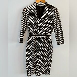 Project Rumway Cutout Dress Perforated Lined Black  and White Stripe size S